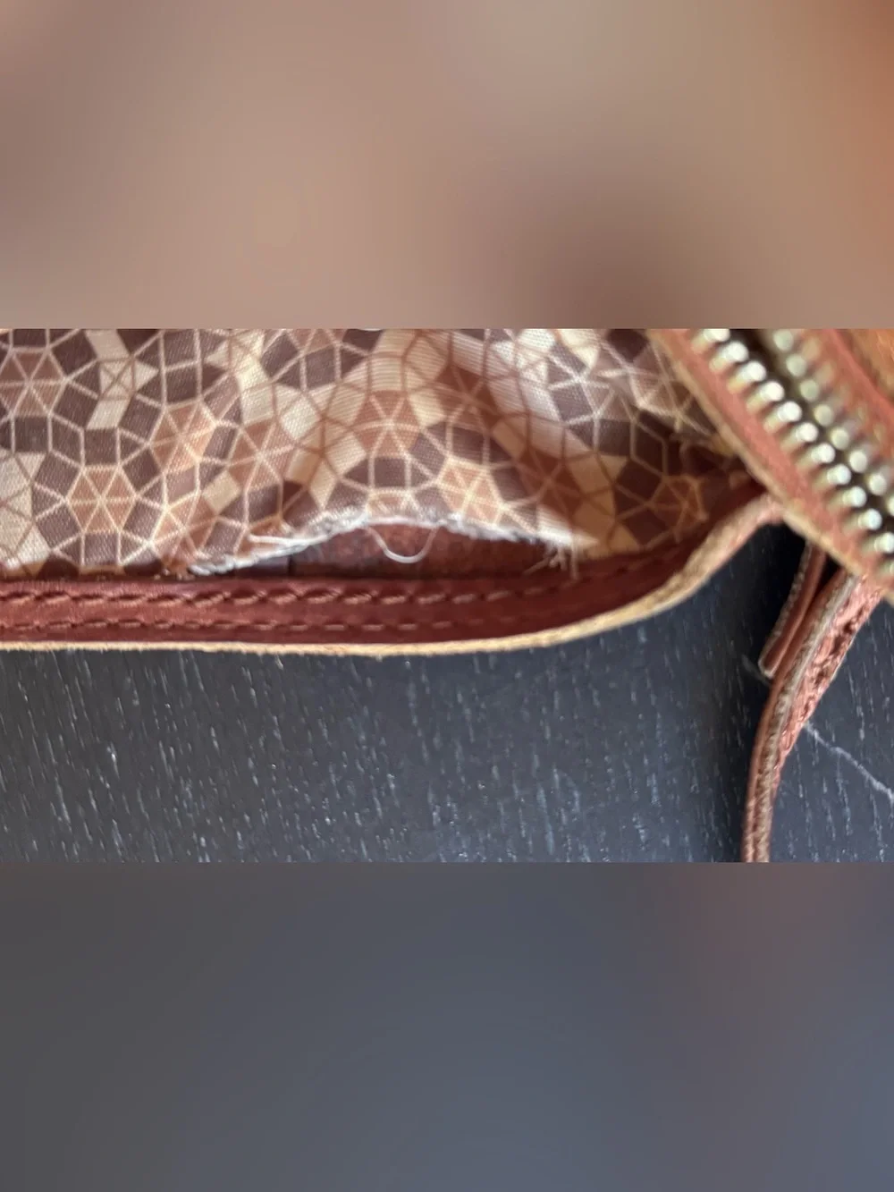 Hobo Brown Leather Crossbody Bag with Tassel